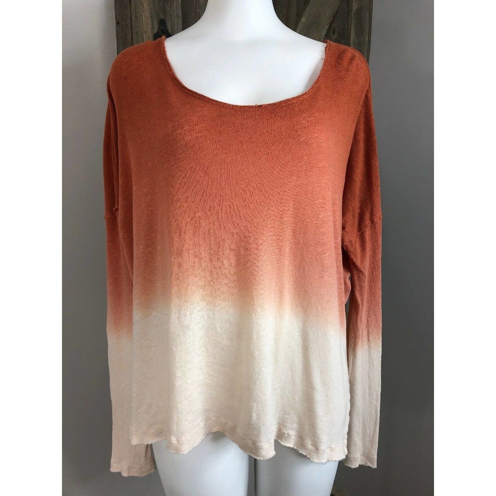 We The Free People Dip Dyed Cotton/linen Boxy Top